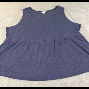 Terra Sky womens sleeveless round neck blue tank top plus size 3X